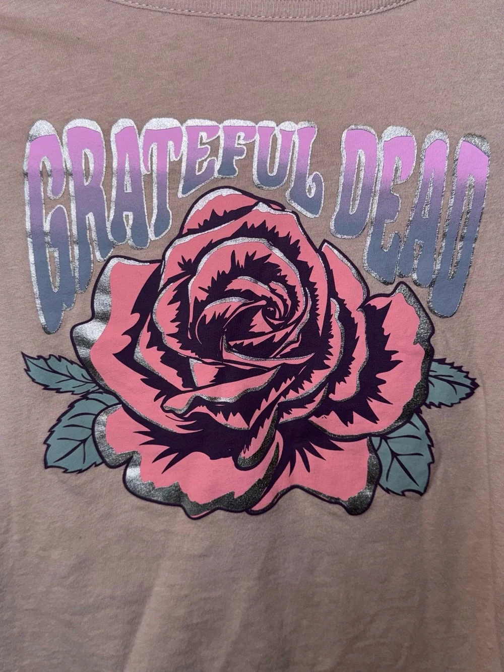 Old Navy Mauve Pink Grateful Dead Rose Graphic Tee